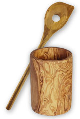 Set 10x spoon 30 cm pointy with hole and quiver round